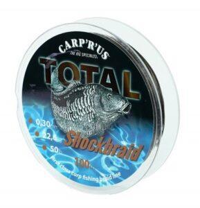 Carp ´r´ us splietaná šnúra total shock braid 100 m hnedá-priemer 0