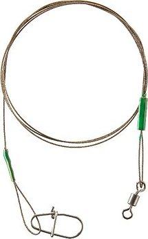 Cormoran 7× 7 Wire Leader – Swivel and Corlock Snap Hook 13 kg 20 cm 2 ks