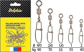 Delphin Rolling Swivel with Crosslock Snap Veľkosť 1/0 55 kg 10 ks