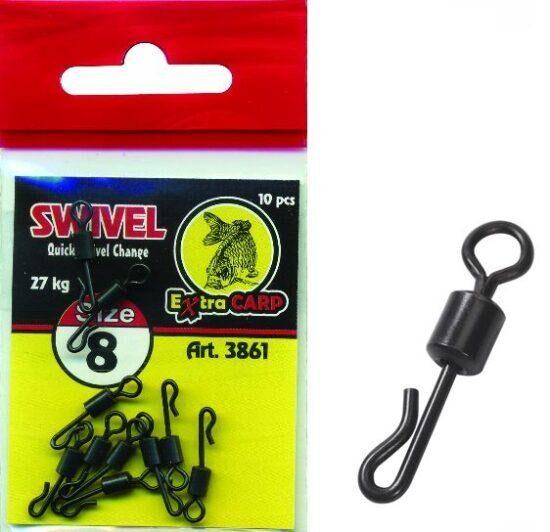 Extra carp obratlík quick change 10ks v balení - veľ. 8 nosnosť 27kg