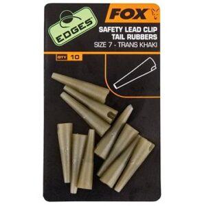 FOX Edges Slik Lead Clip Tail Rubber Trans Khaki Veľkosť 10 10 ks