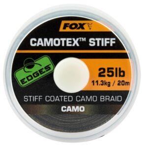 Fox náväzcová šnúrka edges camotex stiff 20 m-priemer 35 lb / nosnosť 15