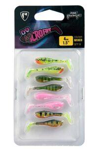 Fox rage gumová nástraha uv micro fry mixed colour pack 4 cm 8 ks