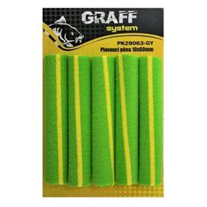 Graff Plávajúce pena 10 mm × 60 mm zeleno-žltá 5 ks