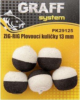 Graff Zig-Rig Plávajúce gulička 13 mm Čierna / Biela 5 ks