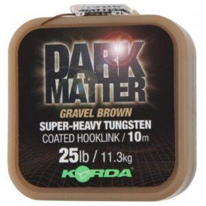 Korda náväzcová šnúrka dark matter tungsten coated braid gravel brown 10 m-priemer 18 lb / nosnosť 8
