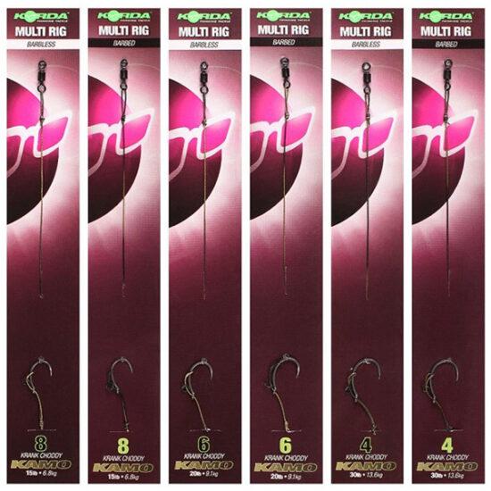 Korda náväzec multi rig krank choody kamo braid barbed-háčik 8 nosnosť 15 lb