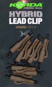Korda závesky hybrid lead clips 8 ks - gravel