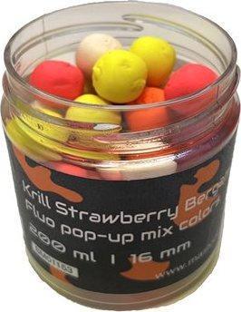 Mastodont Baits Fluo pop-up Krill Strawberry Bergamot 16 mm 200 ml Mix farieb