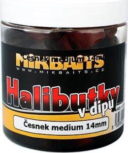 Mikbaits Halibutky v dipe Cesnak 14 mm 250 ml