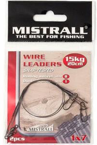 Mistrall oceľové lanko wire leaders 20 cm-7 kg