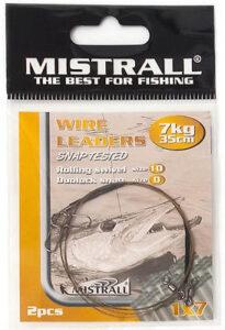 Mistrall oceľové lanko wire leaders 35 cm-11 kg