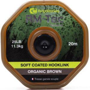 Ridgemonkey návazcová šnúrka rm tec soft coated hooklink 20 m hnedá-nosnosť 25 lb