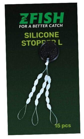 Zfish zarážky silicone stopper číre 15 ks-l
